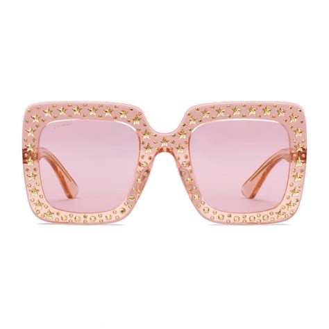 gucci pink sunglasses square|gucci sunglasses pink lens.